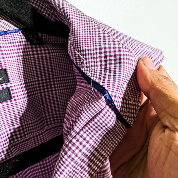 Kenneth Cole New York gingham pattern shirt, non iron, men's size 16 32/33 - Picture 4 of 11